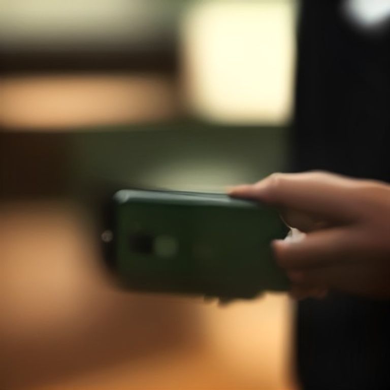 A hand holding a smartphone showing a messaging thread, close up.
